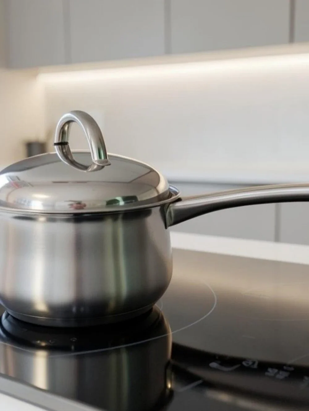 2 Quart Chef's Mark Cookware Stainless Steel Saucepan Bell-Shaped Body With Lid.